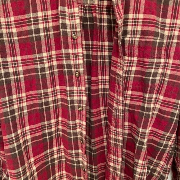 Vintage G.H. Bass &‎ Co. Mens Red Plaid Flannel Shirt - Picture 8 of 9